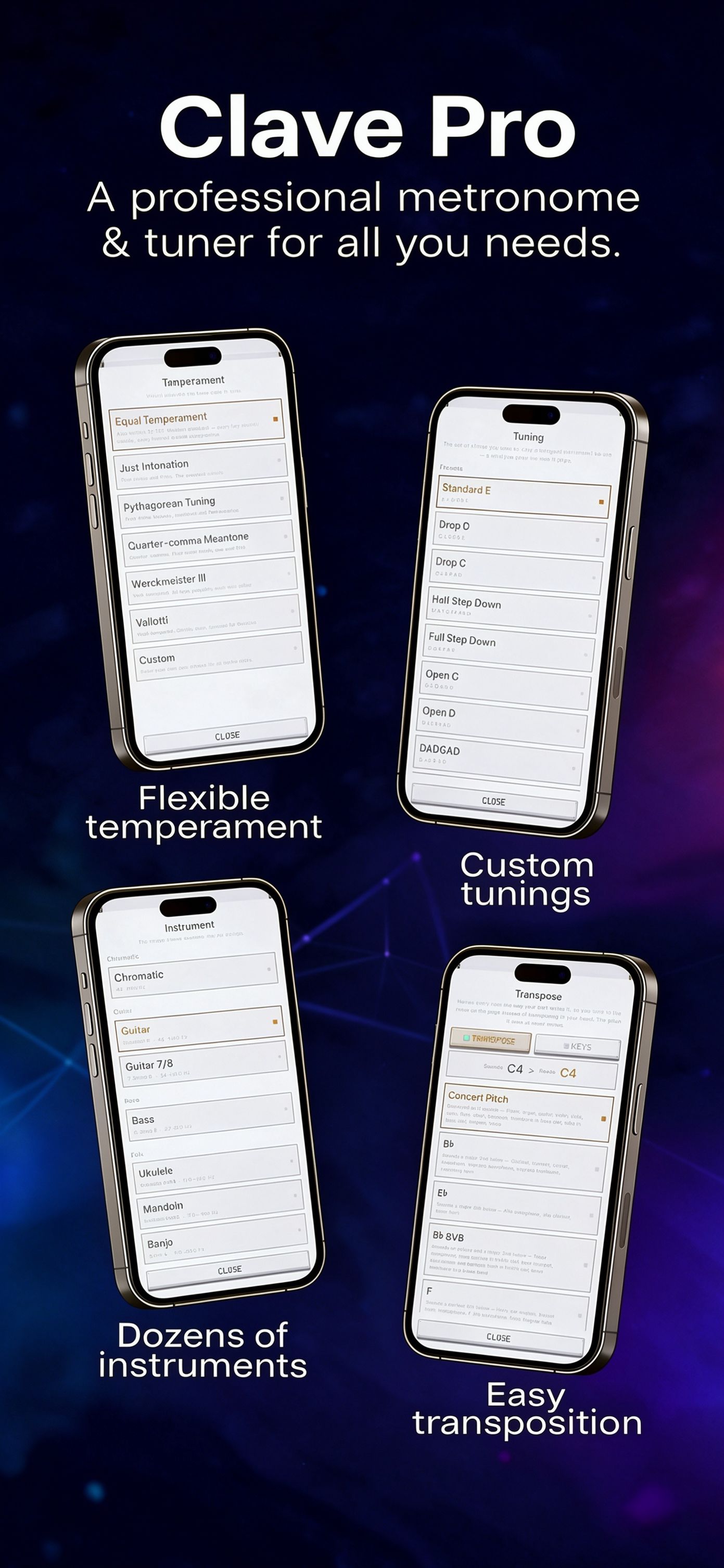 Clave Pro — a professional metronome and tuner for all your needs