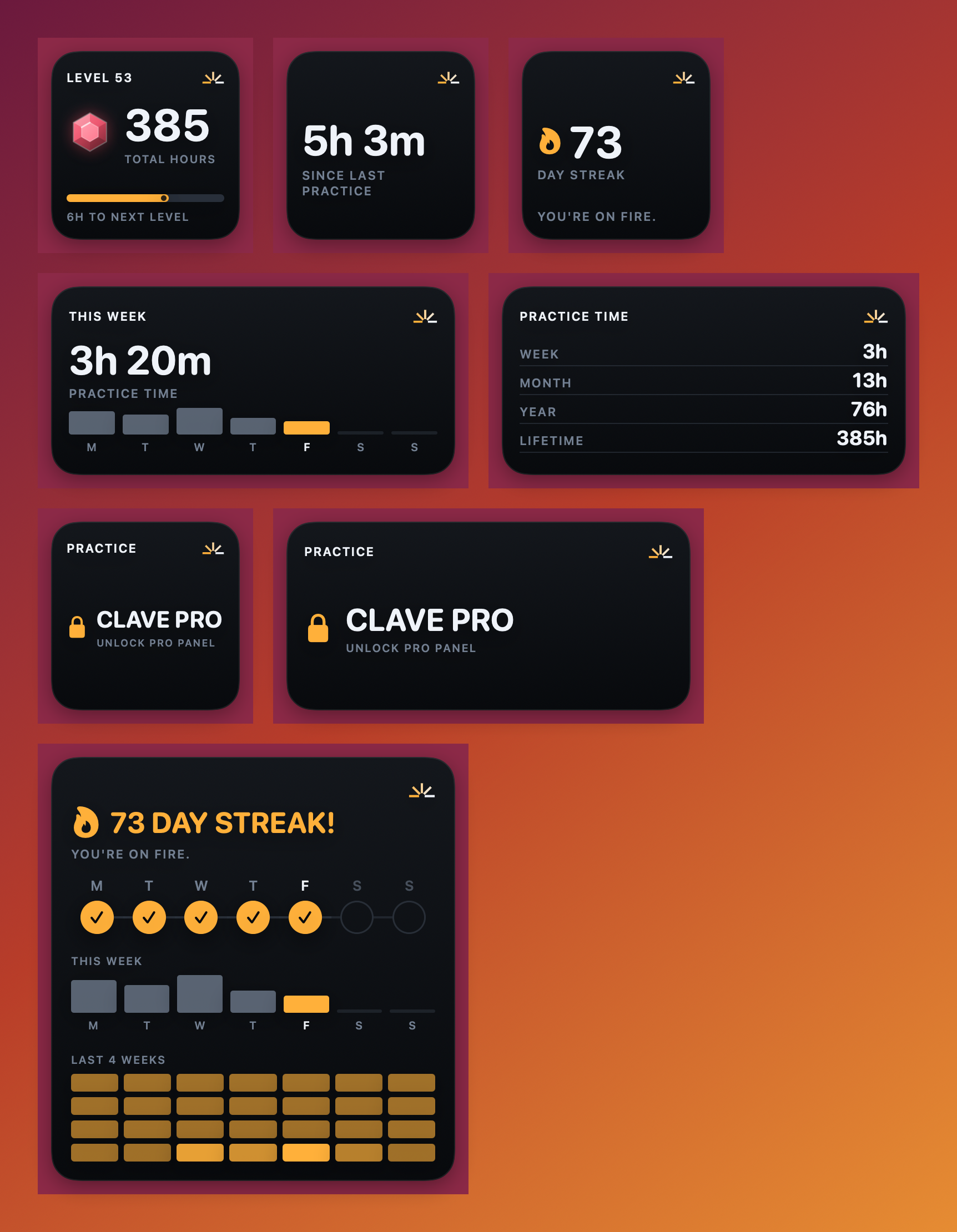 Clave practice widgets