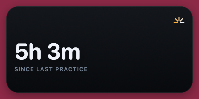 Clave time since practice widget