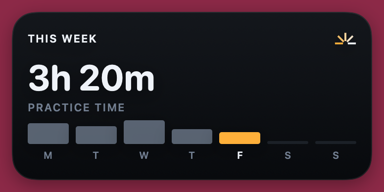 Clave weekly practice widget